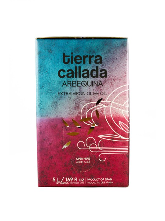 Tierra Callada Sweet and kind profile, suitable for all audiencesMild, fruity and elegant extra virgin olive oil - Arbequina variety Healthiest substitution instead butter in baking recipes, ads a hint of banana and apple Ideal on subtle and delicate recipes: dressing fish, elaborating a mayonnaise, soft cheeses, etc. Cold extraction and harvested in November from half green half ripe olives Bag in box: best format to preserve the aromas and properties of the olive oil 