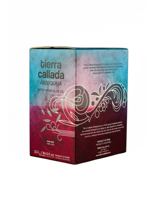 Tierra Callada Sweet and kind profile, suitable for all audiencesMild, fruity and elegant extra virgin olive oil - Arbequina variety Healthiest substitution instead butter in baking recipes, ads a hint of banana and apple Ideal on subtle and delicate recipes: dressing fish, elaborating a mayonnaise, soft cheeses, etc.Cold extraction and harvested in November from half green half ripe olivesBag in box: best format to preserve the aromas and properties of the olive oil